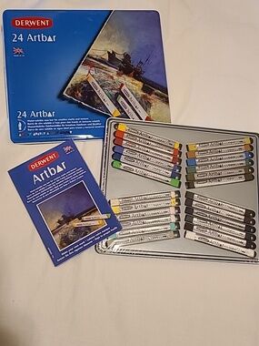 Derwent Artbar Water Soluable Wax Bar  24 Color Painting Drawing Watercolor